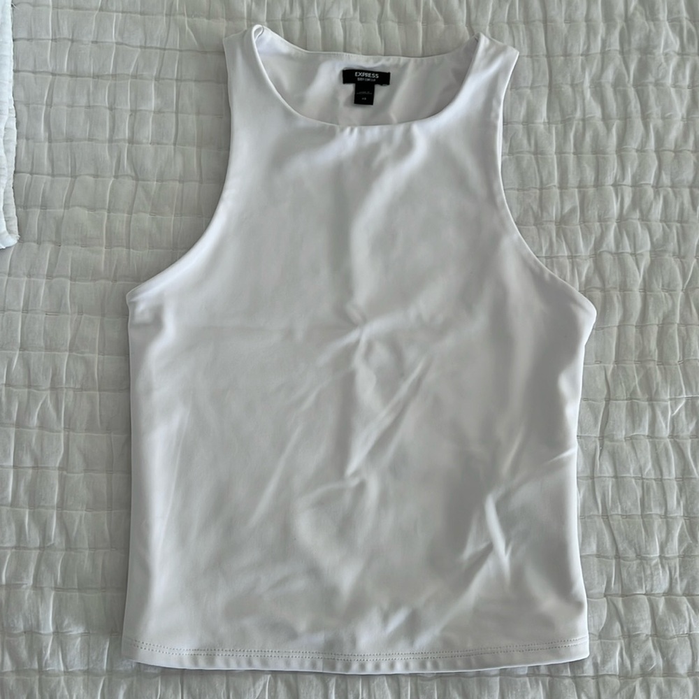 Express White Cropped Tank Top